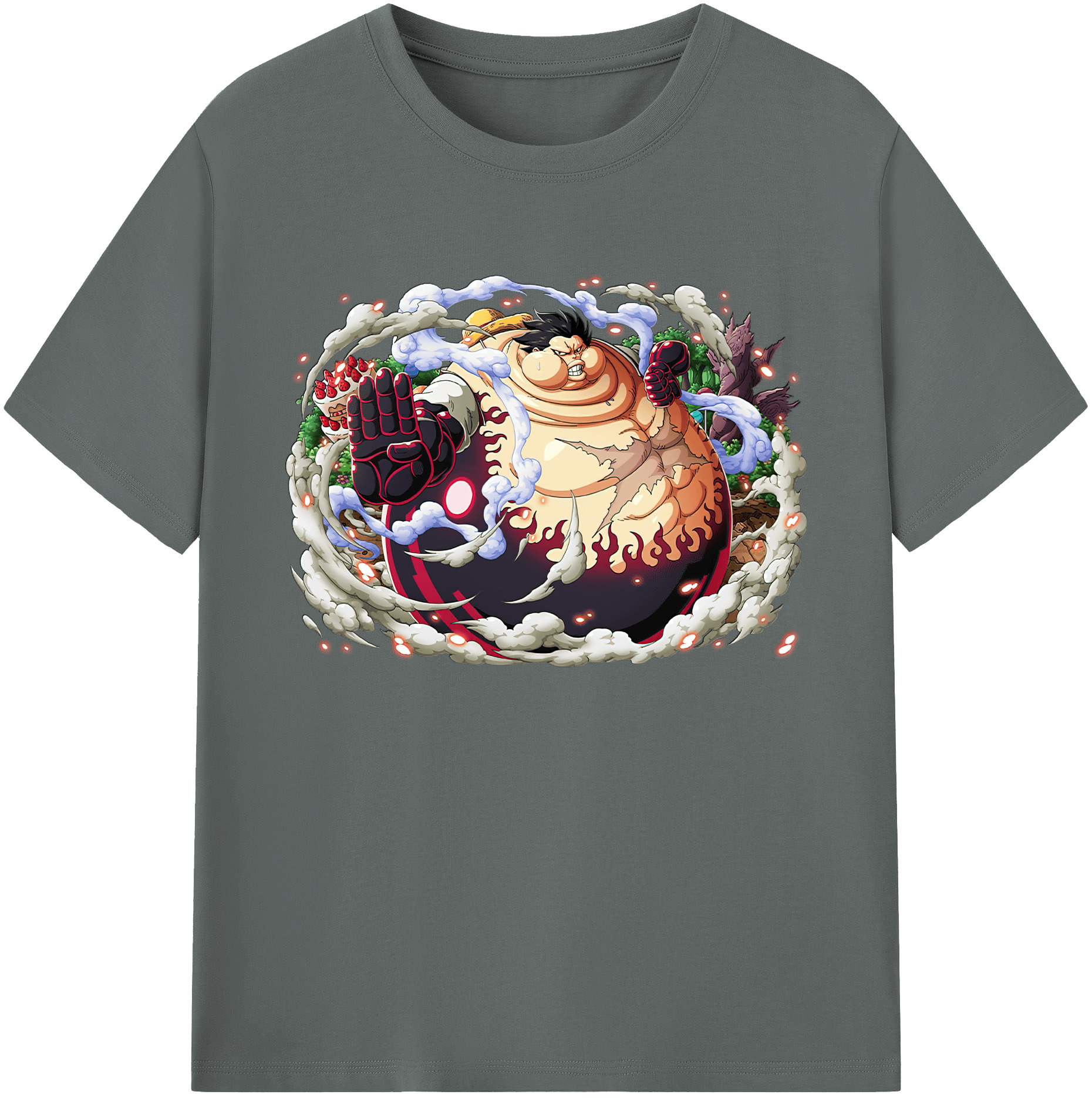 ワンピース モンキー・D・ルフィ ONE PIECE Monkey D. Luffy 綿100％ メンズ半袖Tシャツ｜肌触りやわらか＆通気性